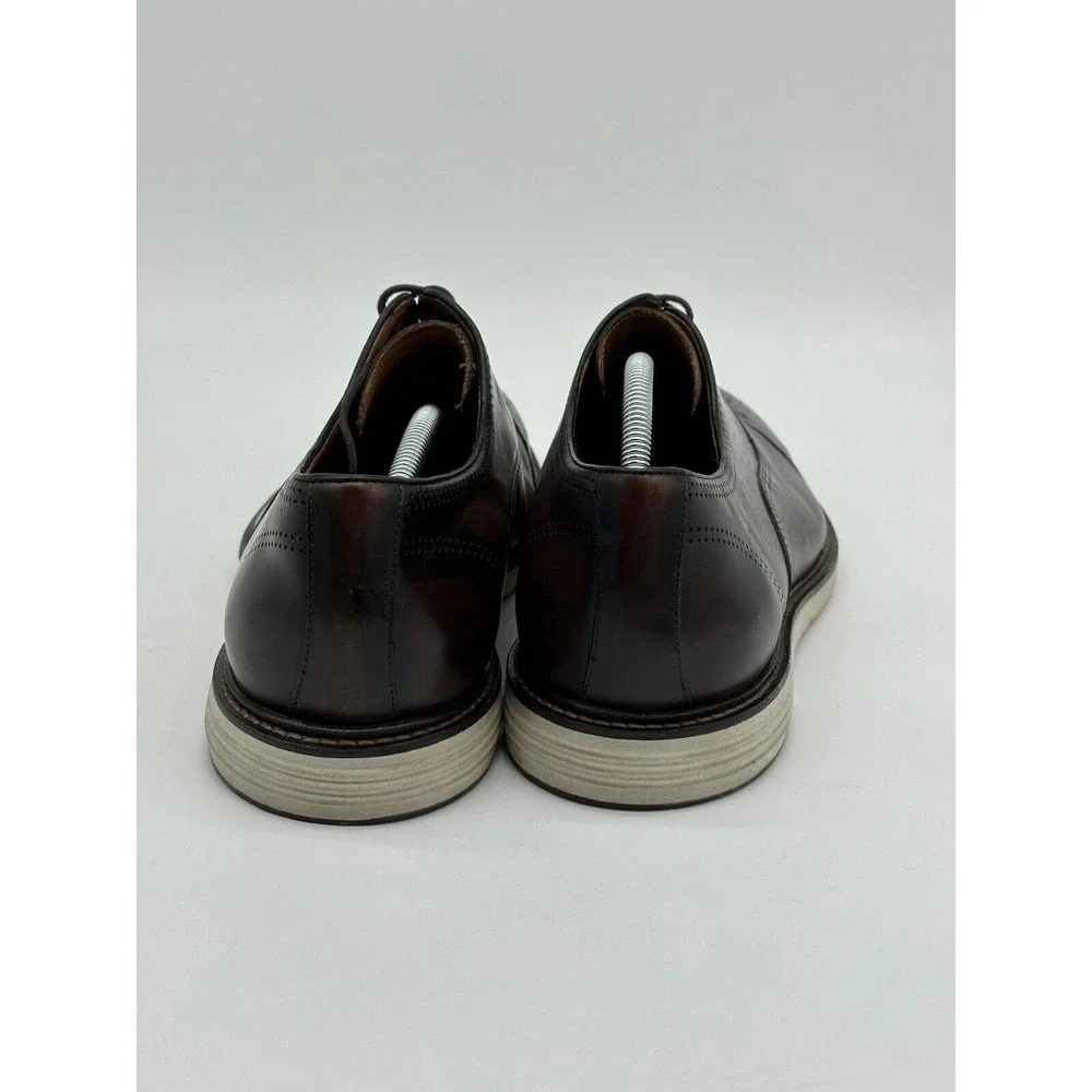 Belvedere Shoes Mens 13D Lampard Brown Leather Oxford Dress Burnished Lace Up
